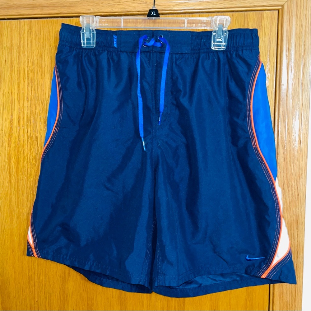 Nike Swim Trunks Blue Shorts with back zipper pocket